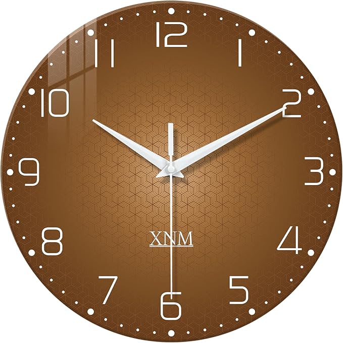 XNM Large Wall Clocks Battery Operated 16 Inch Modern Glass Wall Clock by XNMwallclock