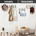 Kuhome 32.2'' Large Coat Rack Wall Mount Coat Hooks - Image 7