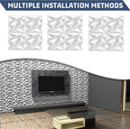 Heikki 30 Pack 3D Wall Panel for Interior Wall Décor, PVC Flower Textured Wall - Image 7