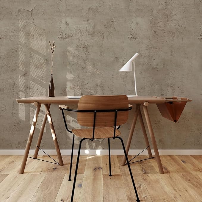 Beige Concrete Wallpaper 15.9in X 180in, Cement Contact Paper 3D Matte Textured - Image 5