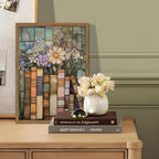 YYNISPIN Vintage Book Wildflower Wall Art Moody Stained Glass Book Lover Wall - Image 6