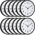 Inbagi 12 Pieces Silent Wall Clock Large 12 Inches Quartz Analog Clock Non by Inbagi
