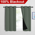 NICETOWN Dark Mallard 100% Blackout Curtains 45 inches Long, 2 Thick Layers - Image 2
