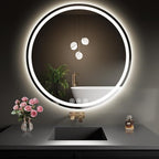 LED Bathroom Mirror 32 Inch Round Bathroom Mirror by WISSMILESHOME