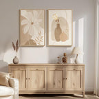 Framed Neutral Boho Floral Wall Art - Image 4
