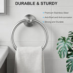 SetSail Towel Holder for Bathroom Wall Silver Towel Ring Stainless Steel Hand - Image 7