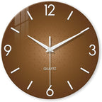 XFM Brown Wall Clock 12 Inch Modern Silent Wall Clocks Battery Operated Round by XFMWallClock
