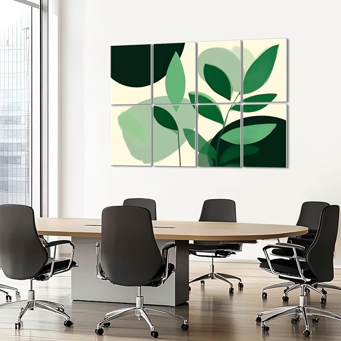 8 Pack Art Acoustic Panels Sound Absorbing Boho Botanical Leaf Orange Green - Image 7