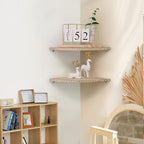 JORIKCHUO 10 inch Corner Wall Shelf, Round End Wall Mounted Floating Corner - Image 2