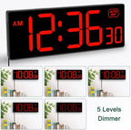 Soobest LED Digital Wall Clock, Large Digital Clock Bold Numbers - Image 4