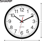Sharp Wall Clock Silent Non Ticking 10 Inch Quality Quartz Battery Operated - Image 3