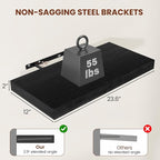 Black Floating Shelves for Wall 24 Inches Long, Heavy Duty Shelf for Bedroom - Image 3