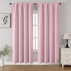 CUCRAF Light Pink Blackout Curtains 72 inch Length 2 Panels Set, Rod Pocket by CUCRAF