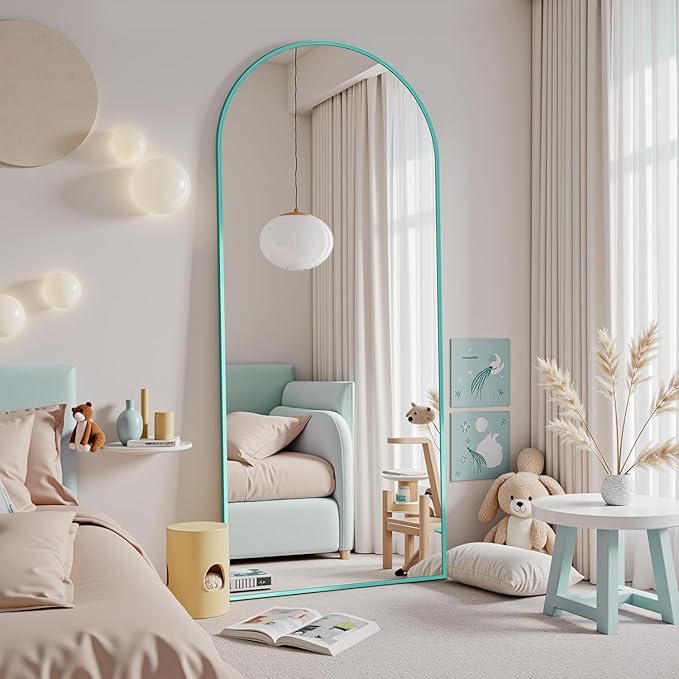 Antok 58" x18” Arched Full Length Floor Mirror, Free Standing/Wall Mount/Leaning - Image 2