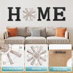 Farmhouse Home Signs with Windmill Clock Wall Decor Rustic Home Letters Wall Art - Image 3