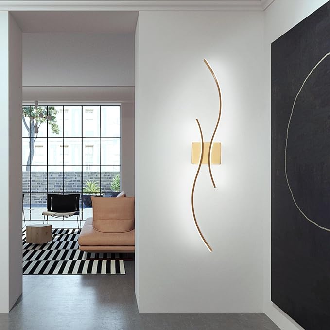CANEOE Modern Wall Sconce, 39Inch Gold LED Wall Light Fixtures, 6000K Bathroom - Image 2