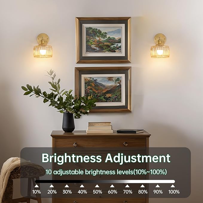 Shenmoyl Vintage Battery Operated Wall Sconce - Image 7