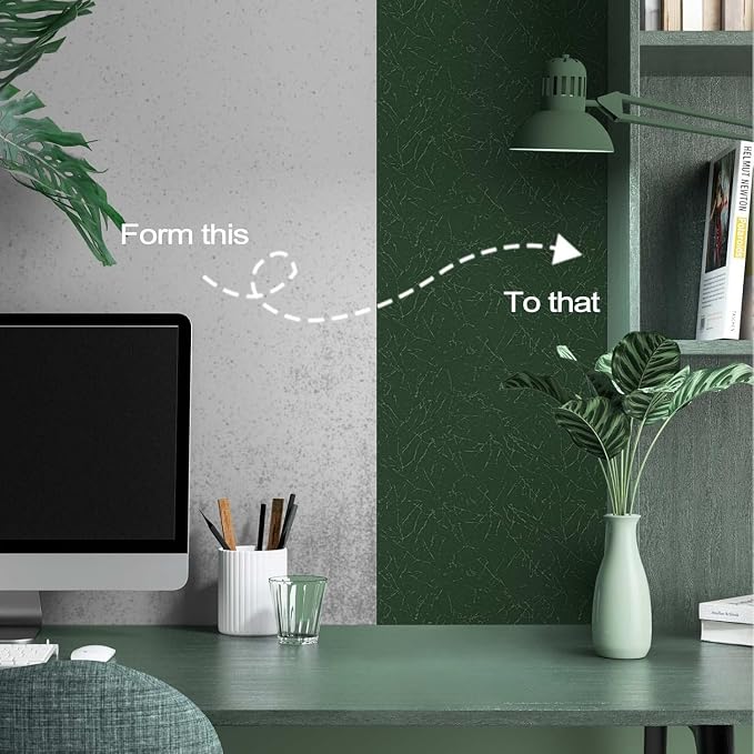 Abyssaly Green Wallpaper Peel and Stick 15.7" x 393.7" Silk Embossed Green - Image 6