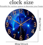 Extra Large Wall Clocks for Living Room Decor 24 Inch Glass Blue Clock Battery - Image 7