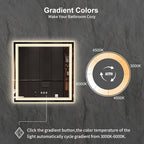 LED Mirror for Bathroom, 36x36 Inch, 3 Colors Dimmable CRI>90 Double Lights - Image 3