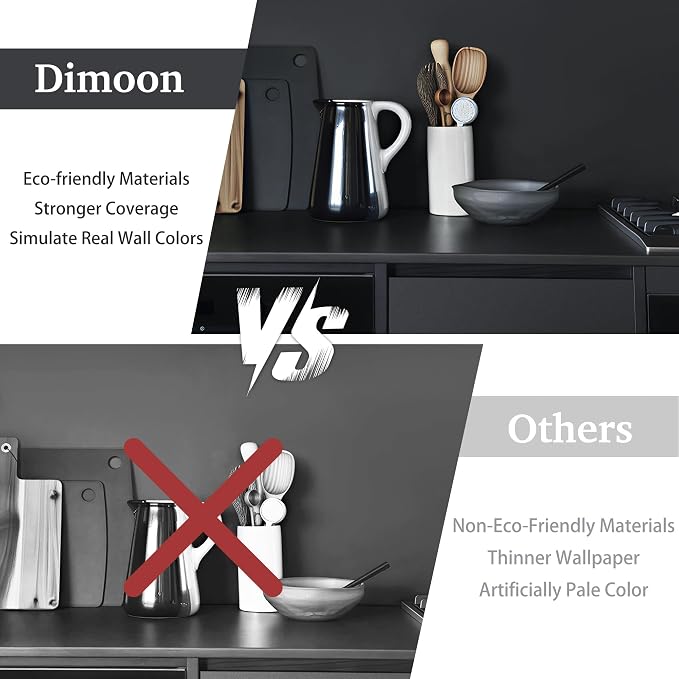 Dimoon 17.7''x236'' Peel and Stick Wallpaper Dark Grey Contact Paper - Image 9