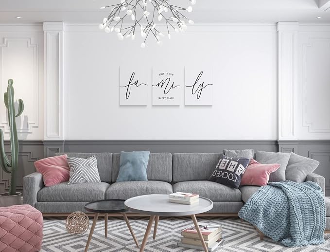 GUBIYU Family Wall Decor Home, Love Wall Art Set of 3 - Image 3