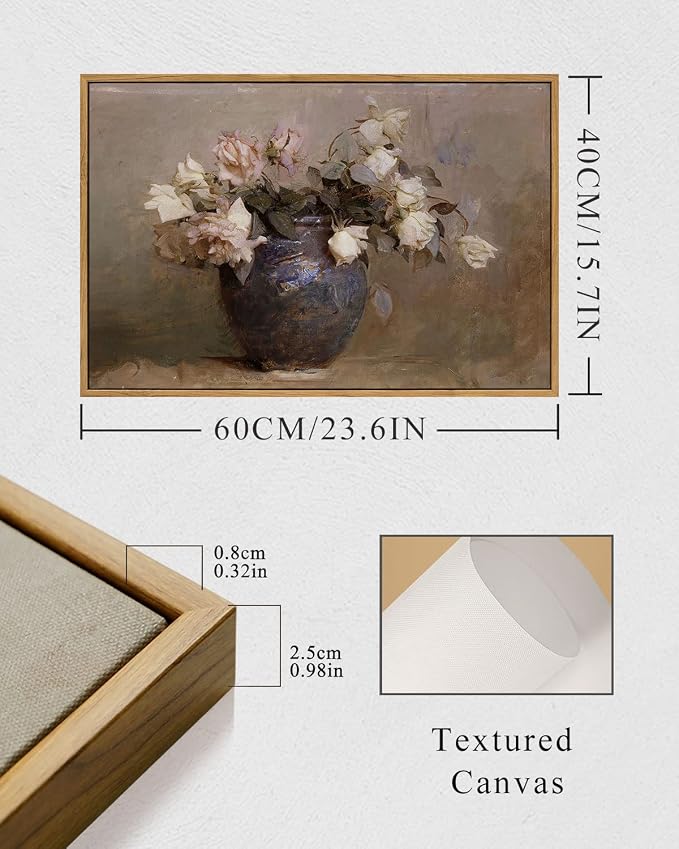 InSimSea Framed Canvas Wall Art Vintage Decor, Room Decor Large Artwork - Image 5