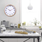 Kesin 12 Inches Wooden Round Silent Wall Clock White Wood Wall Clocks Analog - Image 4