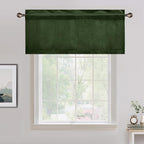 NICETOWN Velvet Cafe Windows Valance, Olive Green Window Treatment - Image 6