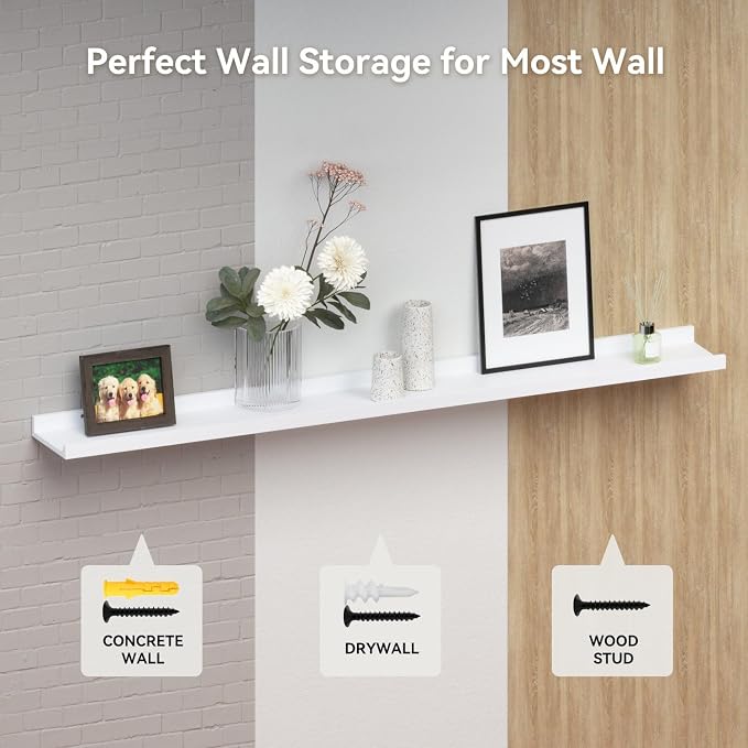 Boswillon 47.2 Inches Long Floating Shelves, 2 Set Modern Wall Shelf - Image 5