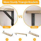 YGEOMER Floating Shelves for Wall, 23in Light Carbonized Brown Wall Shelves for - Image 3