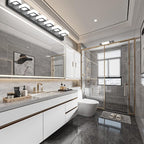 Ralbay 46" LED Modern LED Black Vanity Lights Fixtures 7 Lights Acrylic Matte - Image 3