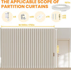 Room Divider Curtain Sets with Flexible Ceiling Track, Privacy Soundproof - Image 3