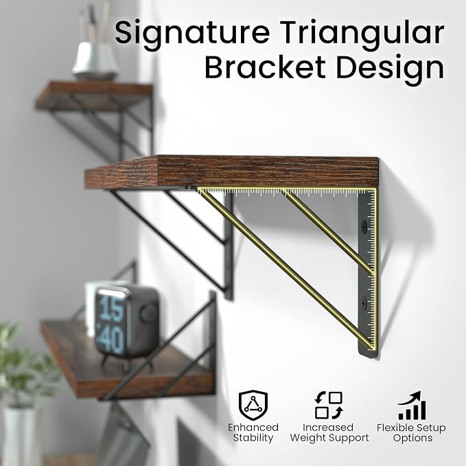 BAYKA 23-in Floating Wall Shelves, Rustic Wood Wall Shelves - Image 7