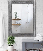 AAZZKANG Rustic Mirror Large Wood Framed Wall Mirror 70 x 50cm Rectangle - Image 4