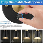 VATONI Wall Sconce Plug in, Dimmable Wall Sconces Adjustable Wall Lights - Image 2