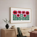 Framed Floral Wall Art for Bedroom, Large Pink Flower Canvas Artwork for Living - Image 2