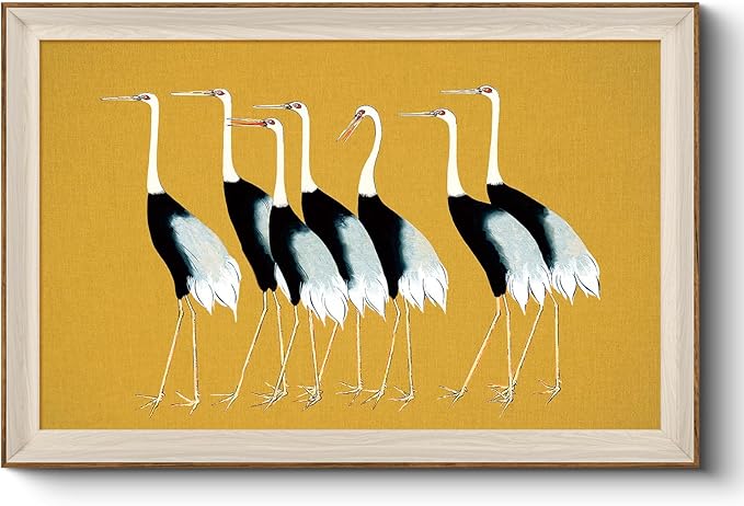 VIYYIEA Framed Wall Art for Living Room, Cranes Canvas Prints, Vintage Home by VIYYIEAART