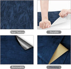 YENHOME 30"X393" Self Adhesive Blue Felt Fabric Wallpaper Peel and Stick Blue - Image 6