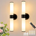 Morauroral Black Battery Operated Wall Sconces Set of 2, Rechargeable Wall by Morauroral