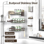 NESOMI Shower Caddy Adhesive Shower Organizer 8-Pack, Rustproof Stainless Steel - Image 5