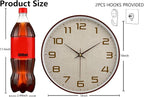 Woodgrain Wall Clock, Silent Non-Ticking Battery Operated Clock 10 Inch - Image 3