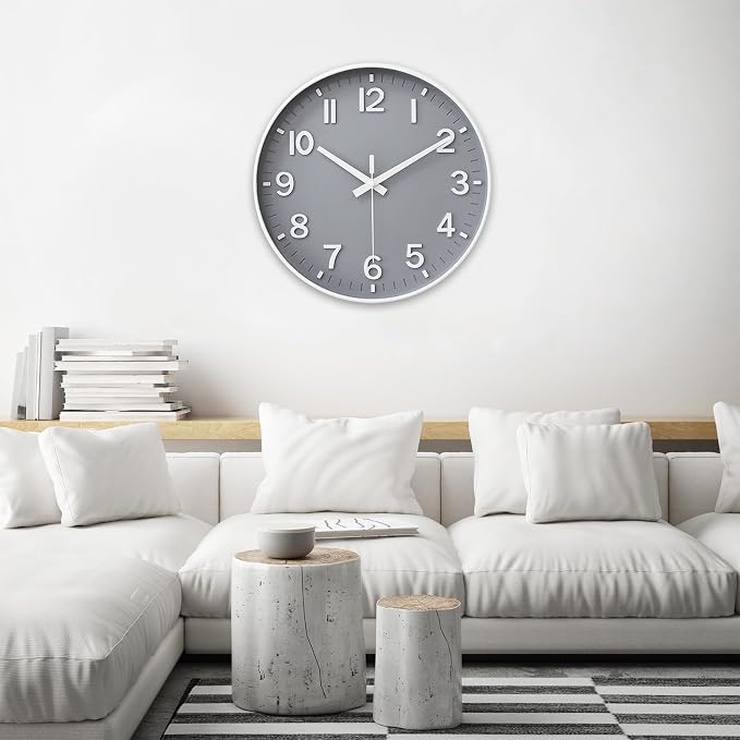 HZDHCLH Wall Clocks Battery Operated, Wall Clock Gray, 14 inch Wall Clock - Image 7