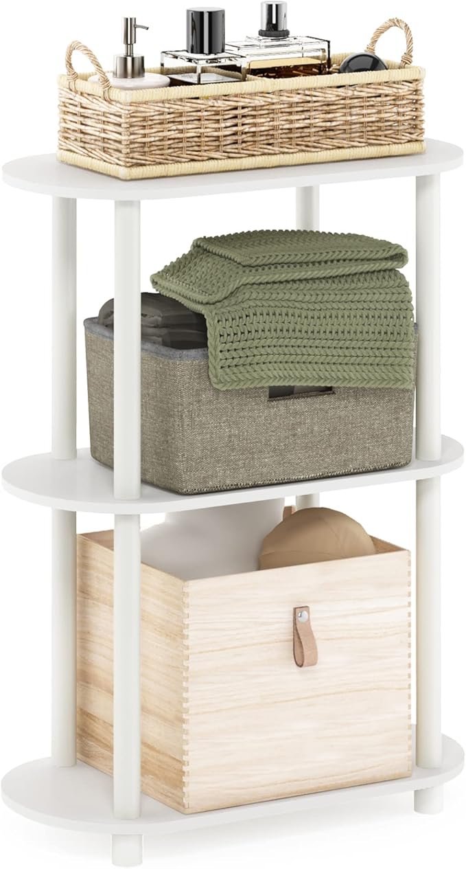 Furinno Turn-N-Tube No Tools 3-Tier Modern Oval Side Display Rack by Furinno-FitsYourSpaceFitsYourBudget