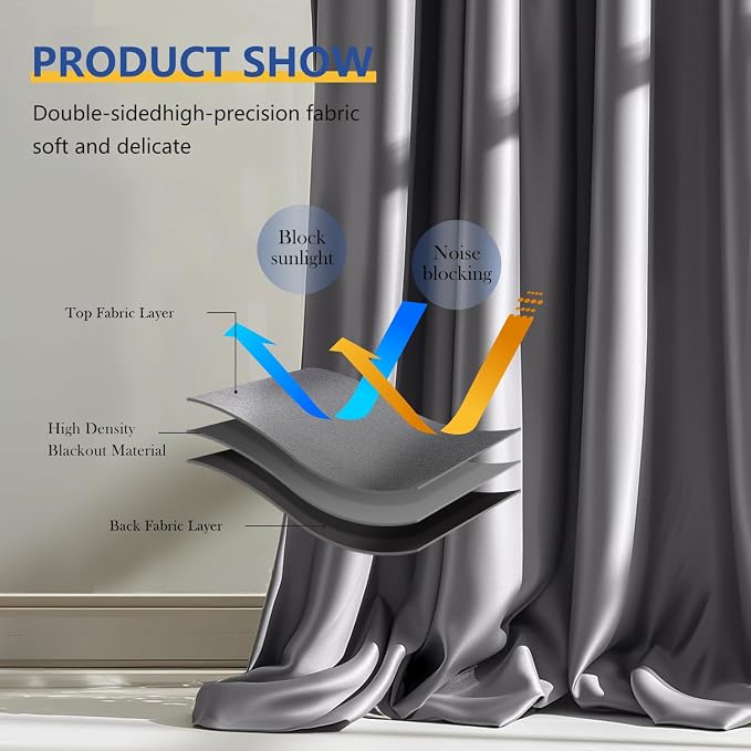 Room Divider Blackout Curtain Track Curtains Wall Dividers Panels Screen - Image 4