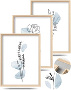HesenDot Framed Blue Floral Canvas Wall Art, Minimalist Botanical Wall Art Decor - Image 8