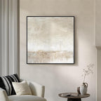 Framed Neutral Abstract Wall Art, Modern Beige and Cream Canvas Prints Artwork - Image 3