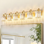 Modern Bathroom Vanity Light 6-Lights Brass Gold Vanity Light Crystal Wall by AIXIALIN