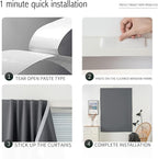 Magic Tape Blackout Curtains for Bedroom No Drillng Self Adhesive Curtains No - Image 3