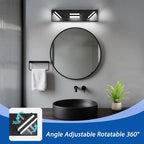 IZORRO LED Modern Bathroom Lights Fixtures, Matte Black Acrylic Wall Lighting - Image 2